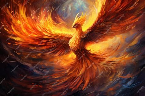 Premium Photo Majestic Phoenix Bird In Fire Generate Ai