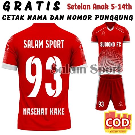 Jual Gratis Sablon Nama Dan Nomor Jersey Anak Anak Baju Bola Ssb Usia