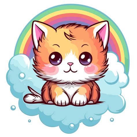 Beautiful Rainbow Cat 24477370 Png