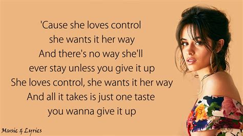 Camila Cabello She Loves Control Lyrics Lyric Video Youtube