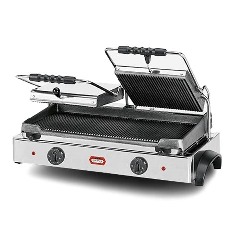 Grill Panini Double 3 6 kW plaque fonte lisse et rainurée GR 8 2 L