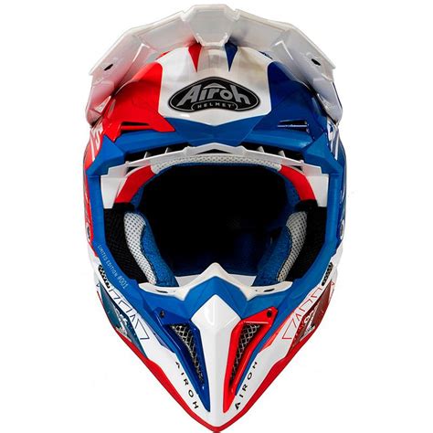 Casque Cross Aviator Six Days France Airoh Bleu Blanc Rouge