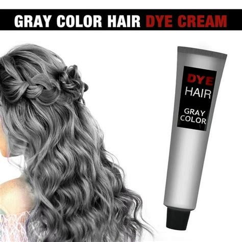 Grey Silver Hair Color Dye,Natural Plant Hair Dye&Unisex Fashion Dye ...