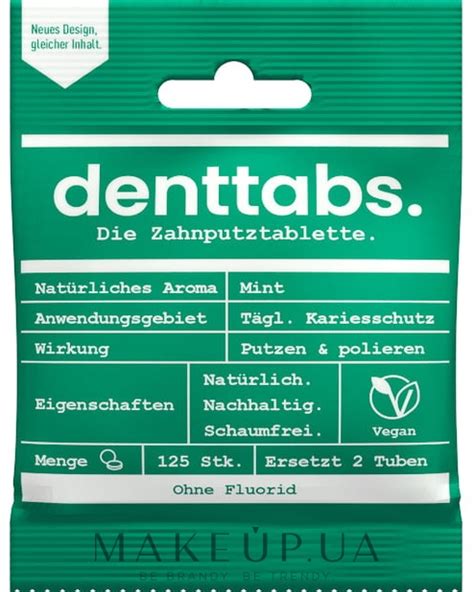 Таблетки для чистки зубов "Мята" без фтора - Denttabs Teeth Cleaning ...