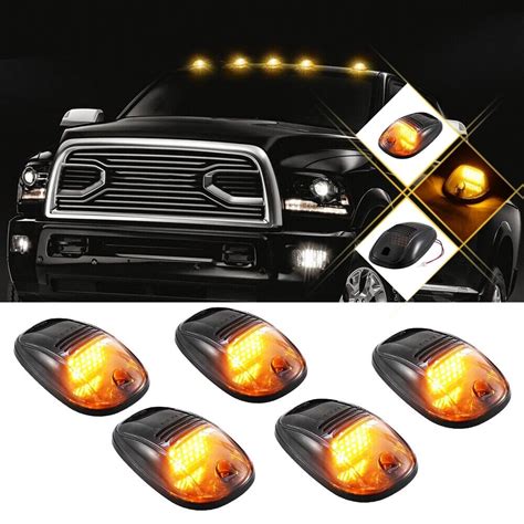 For Dodge Ram Rooftop Cab Running Light Led Amber Smoked