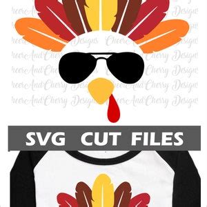 Turkey With Glasses Svg Turkey Svg For Cricut Silhouette Iron On