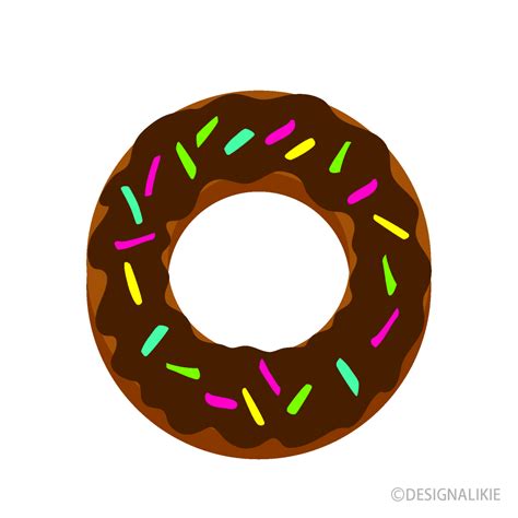 可愛いチョコレートドーナツイラストのフリー素材｜イラストイメージ