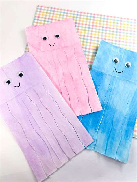 Watercolor Paper Bag Jellyfish Craft In The Playroom