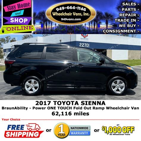 For Sale Used 2017 Toyota Sienna BraunAbility Power ONE TOUCH Fold