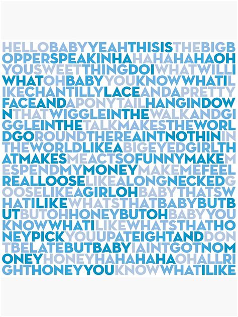 Chantilly Lace The Big Bopper Lyrics V10 Poster By X1brett