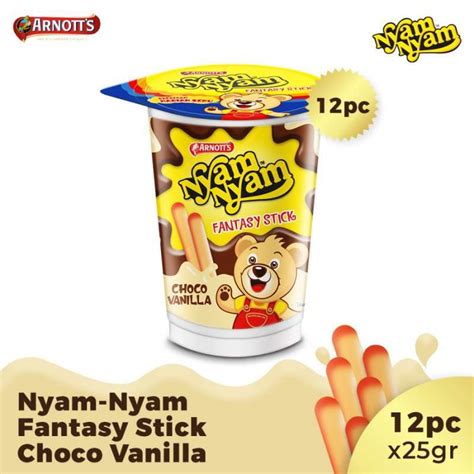 Jual Arnotts Nyam Nyam Fantasy Stick Choco Vanilla 12 Pcs Di Seller