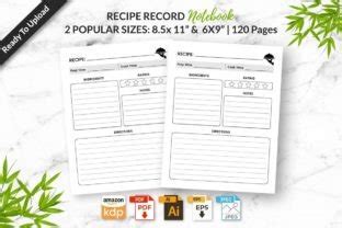 Blank Recipe Book Kdp Interior Pdf Graphic By Hijab Graphix