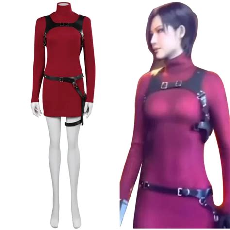 Resident Evil Biohazard Re Ada Wong Cosplay Costume Halloween Party