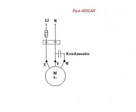 Uzm Tek Öğret FEVZİ ARSLAN 3 FAZLI ASENKRON MOTORU 1 FAZLI ŞEBEKEDE