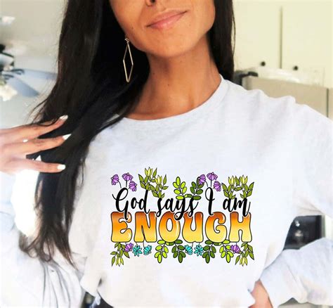 God Says I Am Enough Png, Christian Quote, Inspirational Quote, Bible ...