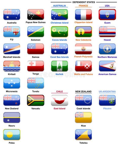 Flags Of Countries In Oceania Flags Of The World Set Of Flags