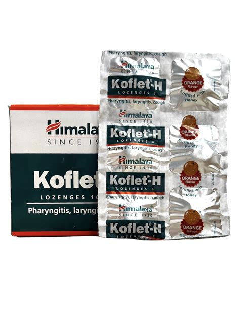 Himalaya KOFLET Леденцы Кофлет от кашля и боли в горле с апельсином и ...