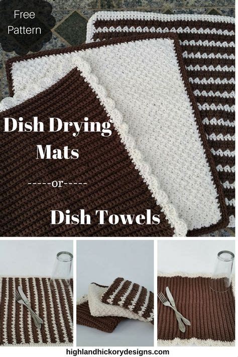 Dish Drying Mats Towels Highland Hickory Designs Free Pattern Crochet Patterns Crochet