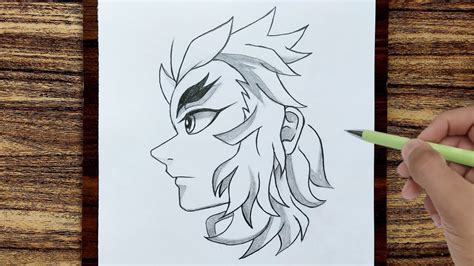 How To Draw Kyojuro Rengoku Step By Step Demon Slayer Easy Anime