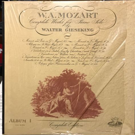 W A Mozart Walter Gieseking Complete Works For Piano Solo Volume