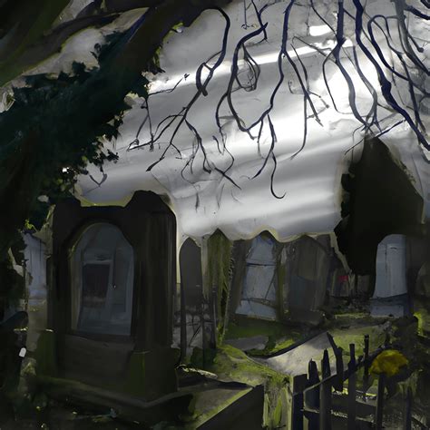 Grim Graveyard Painting · Creative Fabrica