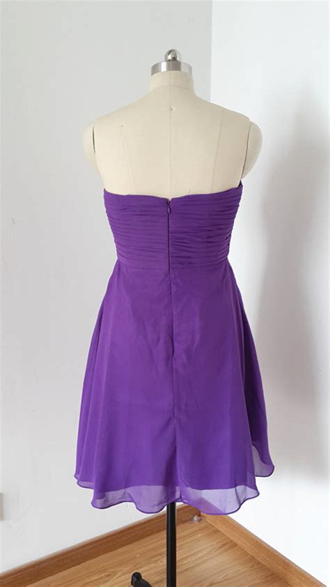 Sweetheart Light Purple Chiffon Short Bridesmaid Dress Etsy