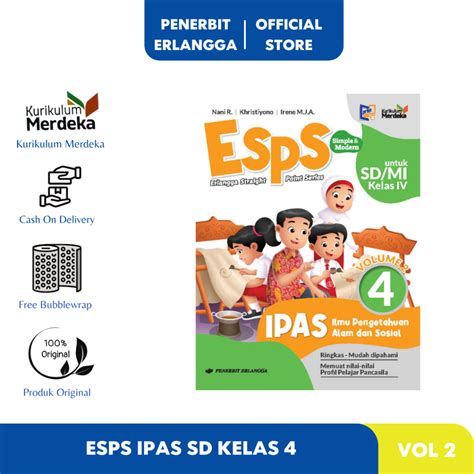 Jual Esps Ipas Sd Mi Vol Kelas Kuri Kurikulum Merdeka Erlangga