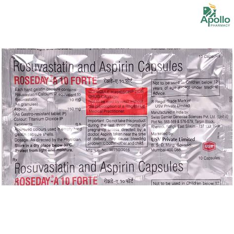 Roseday A10 Forte Tablet 10s Price Uses Side Effects Composition