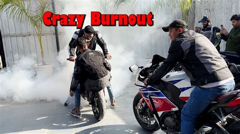 Kawasaki Z Vs Cbr Rr Crazy Burnout Kunal Negi Youtube