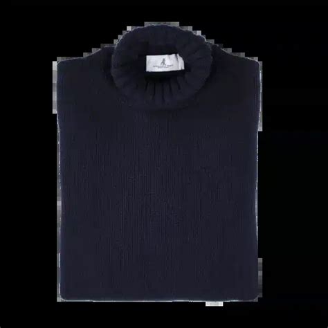 Ak Mc Pure Cashmere Roll Neck Sweater Navy Alexander Kraft Monte Carlo