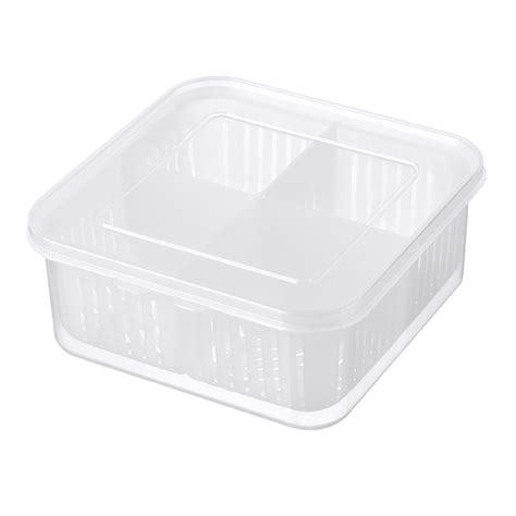 Tech Divided Veggie Tray, Stackable with Airtight Lid - 4 Compartment
