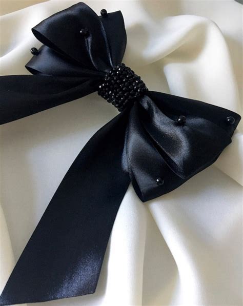 Black Hair Bow, Satin Bow, Medium Size Black Bow for Women and Girls ...