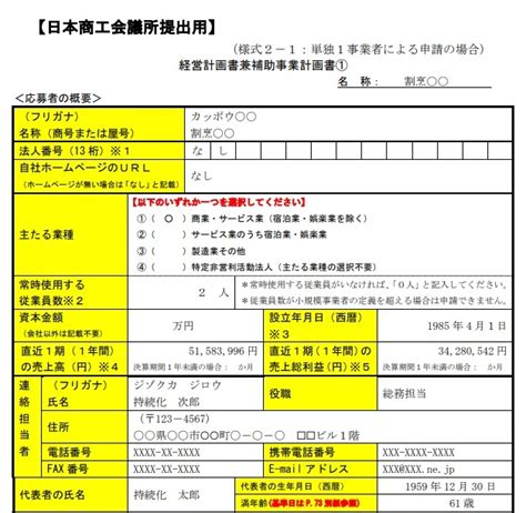 小規模事業者持続化補助金における申請書類の書き方と記入例を解説 小規模事業者持続化補助金