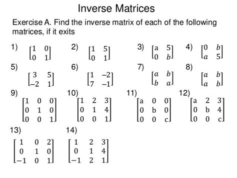 64 Inverse Matrices T