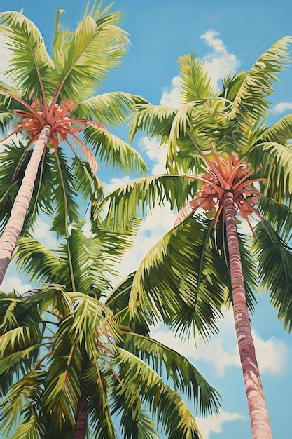 Premium Photo A Painting Of Palm Trees With The Word Palm