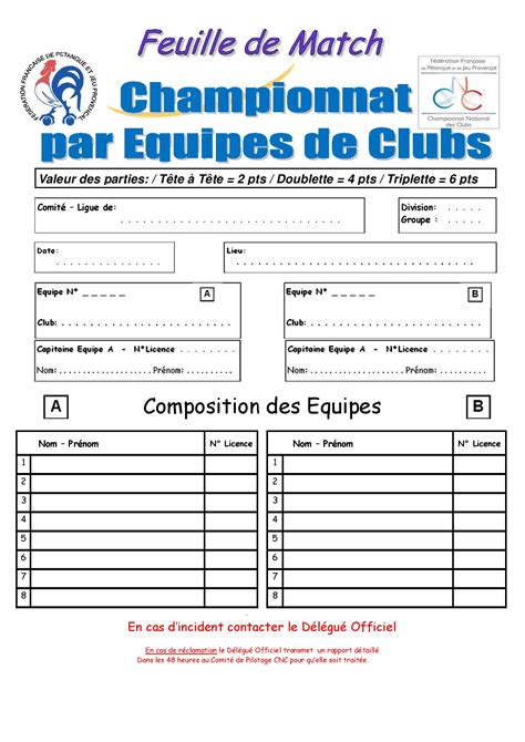 Feuille De Matchcnc Page Comit De Petanque De La Nievre