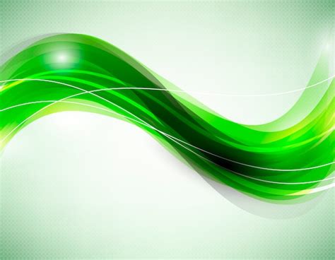 Fundo Abstrato Ondas Verdes Vetor Premium