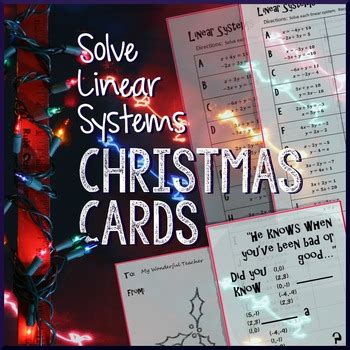 Christmas Algebra Solving Systems Of Linear Equations By Algebra