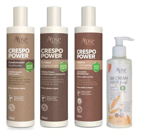 Apse Crespo Power Co Wash E Cond E Gelatina Bb Cream Fresh Frete grátis