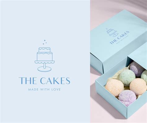 Premade Bakery Logo Design Pastel Cakery Branding Kit Simple Cake