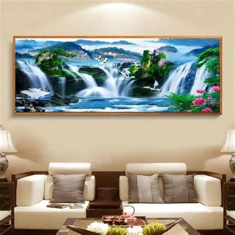 D Diy Diamond Painting Paysage Cascade Pittoresque Peinture Au Diamant