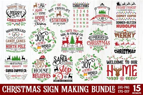 Christmas Svg Bundle Christmas Sign Making Svg Vintage