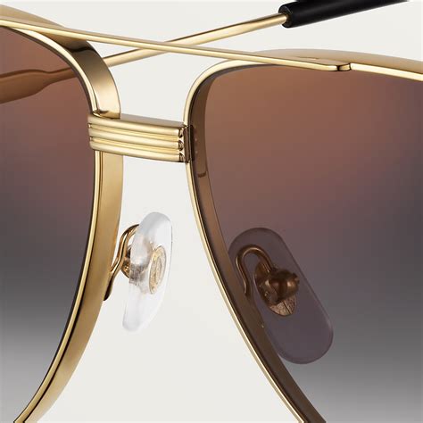 Cresw00561 Première De Cartier Sunglasses Smooth Golden Finish Metal Graduated Grey Lenses