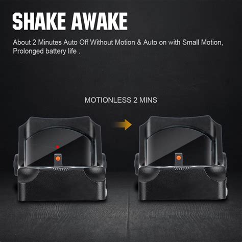 Ohhunt® 2 Moa Shake Awake Micro Red Dot Sight 12x Illumination Setting
