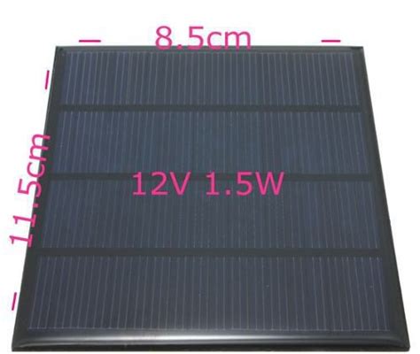 Mini Painel Placa Célula Solar Energia Fotovoltaica 12v 1 5w 0 125mA