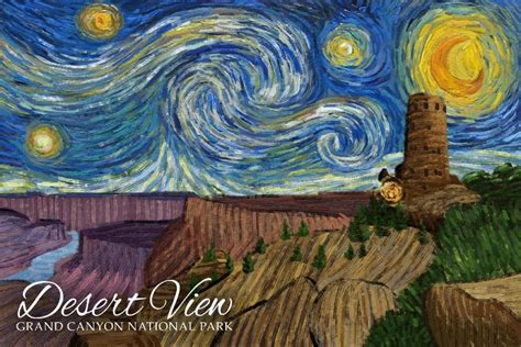 Grand Canyon National Park Arizona Desert View Starry Night National