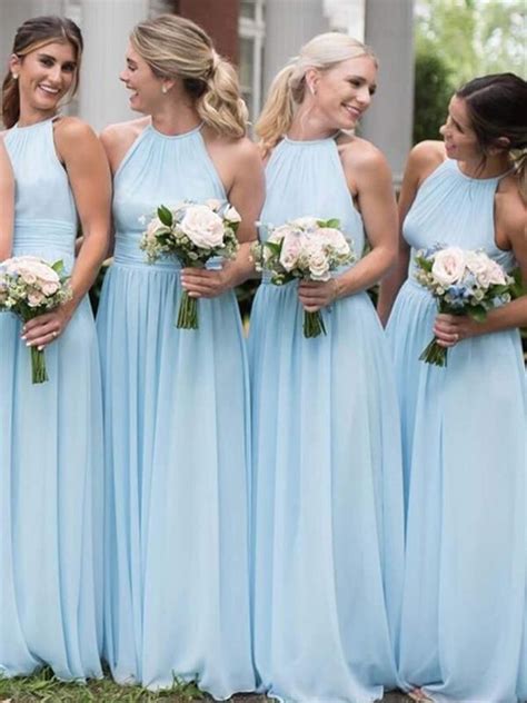 Light Blue A Line Cheap Chiffon Bridesmaid Dresses Pd0856 The Dress Is