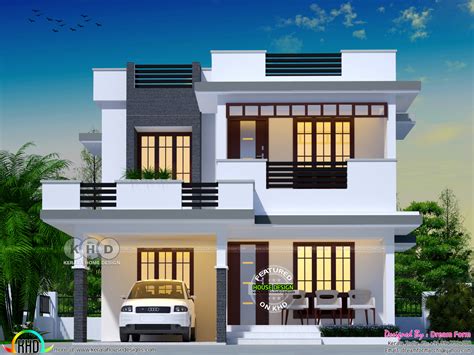 Bhk Flat Roof Modern Home Sq Ft Kerala Home Design And Floor