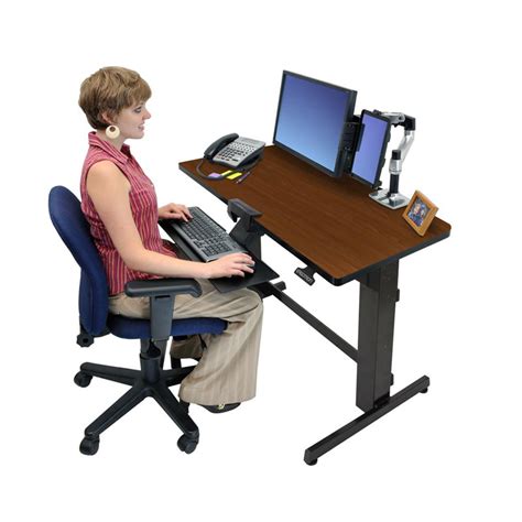 Ergotron Sit-Stand Desk (WorkFit-D, Walnut) 24-271-927