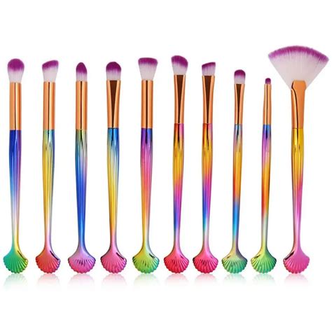 Maange 10pcs Makeup Brushes Set Soft Powder Eye Shadow Lip Concealer